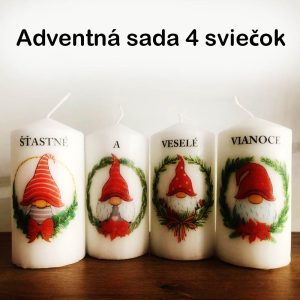 sada štyroch adventnych sviečok