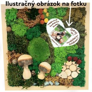 machový obraz s fotkou